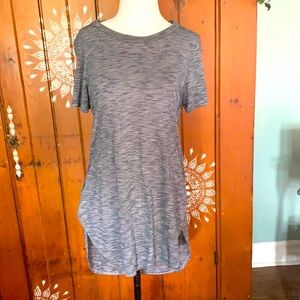 Gaze USA high-low semi sheer stripes tunic.